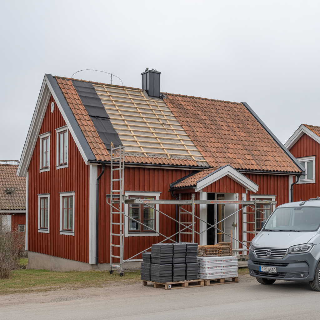 takomlaggning 2026 kostnader rot avdrag och prisexempel